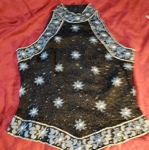 Vintage Silk beaded evening top
